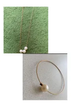 パール風ブレスレット　ネックレス　2点セット