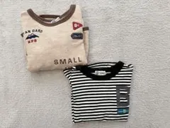 KP Boy ベージュカットソーと黒のボーダーロンT 100cm