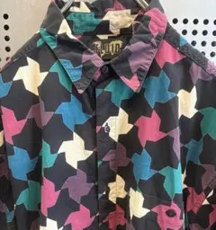 古着　ヴィンテージ　シャツ　柄シャツ　総柄シャツ　デザインシャツ　長袖　個性派