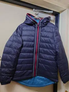 スピンブルー グリーンダウン リバーシブル フード付きジャケット