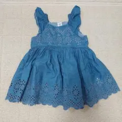 GAP デニムブルー刺繍ドレス 18-24ヶ月 日本サイズ90cm