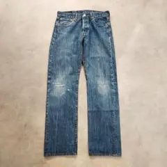 リーバイス501 Levis W32 ブルーデニム 青 ヒゲ 古着 18124