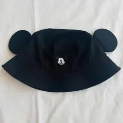 ディズニー ミッキー 耳付き バケットハット 黒 ブラック バケハ