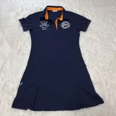 美品 FILA GOLF ワンピース ゴルフウェア 刺繍ロゴ ネイビー Mのサムネイル