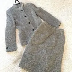 アクアスキュータム グレー ツイード ジャケット スカート セット 9号