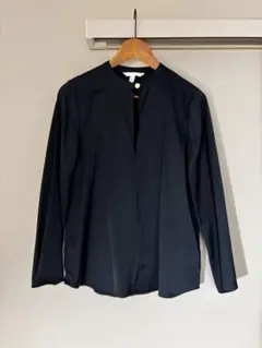 H&M サテン袖フレアブラウス ネイビー ◎ ZARA