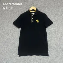 Abercrombie & Fitch ブラックポロシャツ イエローロゴ