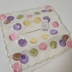 ティッシュカバー　ティッシュケース　マカロン　新品　刺繍　フィビアンテキスタイル