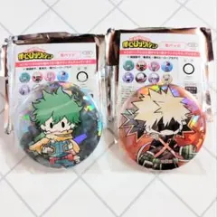 僕のヒーローアカデミア　レトロちっく　缶バッジ　緑谷　爆豪