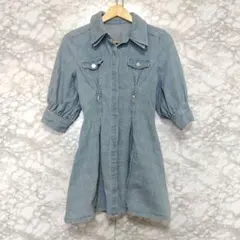 dazzlin ダズリン ジップシェイプミニワンピース デニム 半袖 チェック