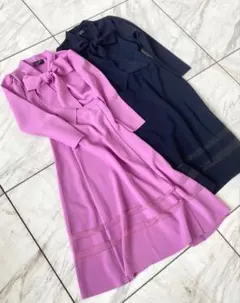 【新品】ホリデイシーズン　ニットリボントップス、スカートセットアップ　ピンク