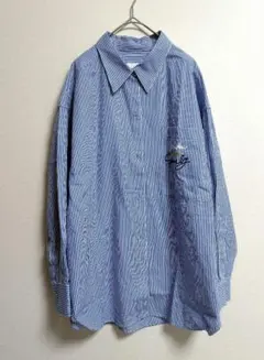 スピックアンドスパン　刺繍オーバーシャツ ブルー