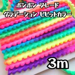 ポンポン ブレード グラデーション ビビットカラー 約３m
