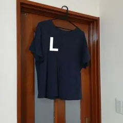 GU 半袖Tシャツ ネイビー Lのサムネイル