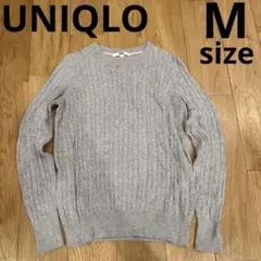 UNIQLO グレー リブ編み ニットセーター M