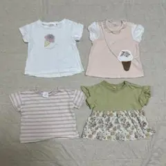 女の子　80cm 半袖Tシャツセット　女の子　まとめ売り　アイス　花　スラスリ