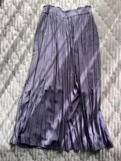 グローバルワーク　パープル　 プリーツ　ロングスカート　ウエストゴム
