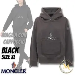 新品☆MONCLER Maglia Women Hoodie パーカー XL 黒