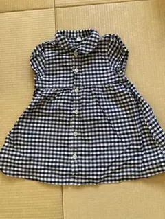 無印　チェック柄　ワンピース　80