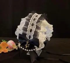 ヘッドドレス 白黒レース 地雷 ゴスロリ