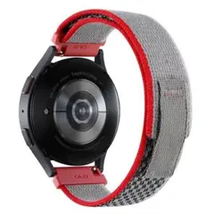 グレー レッド❣️ 腕時計バンド 20mm 時計バンド ナイロンベルト 工具が不用