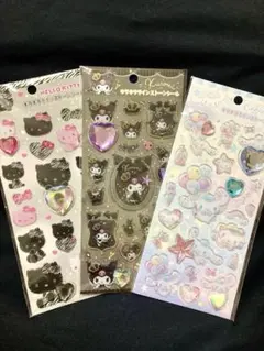 キラキララインストーンシール キティ ゼブラ クロミ シナモン 3点セット