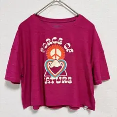 オールドネイビー グラフィック 半袖 クロップド Tシャツ L 濃桃