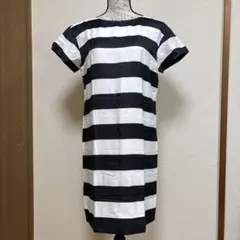 【人気】バーバリーロンドン　ボーダー　ワンピース　膝丈　チュニックのサムネイル