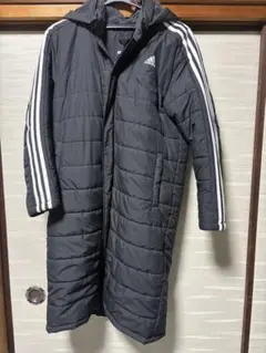 adidas ベンチコート 黒　内側ボア　160㎝　サッカーウェアのサムネイル