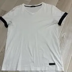 BLACK LABELホワイト Vネック Tシャツ