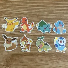 ポケット　フレークシール　フレークステッカー　8枚セット