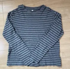 グレー ストライプ 長袖カットソー 150 長T ロンT