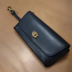 カスタム品　COACH　コーチ　サングラスケース　レザー　ブラック　ターンロック