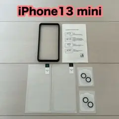 iPhone13 mini ガラスフィルム2枚 カメラフィルム2枚 ガイド枠付き