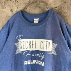 A2426古着　Tシャツ ブルー　バックプリント