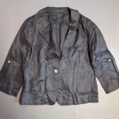 【K.T LINO】　テーラードジャケット (9) 麻100% ネイビー2way