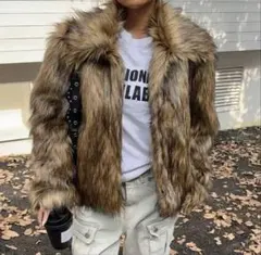 ブラウン ファーコート ファージャケット