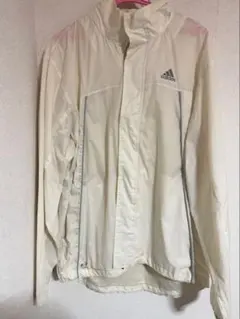 adidas 古着 ナイロンジャケット クリーム ホワイト