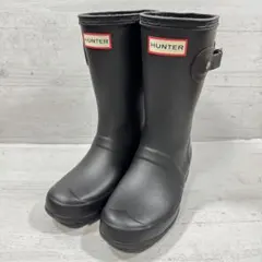 HUNTER オリジナル ショート丈レインブーツ 黒 UK5 24.0cm