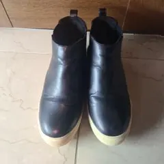 黒 サイドゴアブーツ 合成皮革