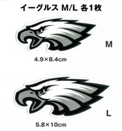 이글스 (NFL) 팀 로고 스티커, 중형 및 대형, 2개 세트