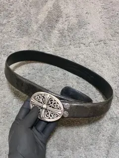 CHROME HEARTS オーバルクロス 1.5 レザーベルト バックル925