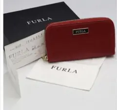 箱付き未使用美品フルラFURLA フルラ 二つ折り財布 レッドコインケースのサムネイル