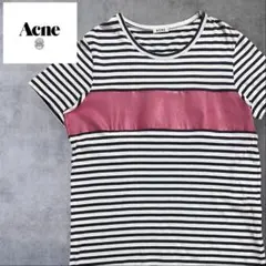 【訳あり】13SS archive Acne ボーダー Tシャツ ピンク ラバーのサムネイル