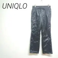 UNIQLO ブラック カーゴパンツ ゴムウエスト S レザー風　ウエストゴム