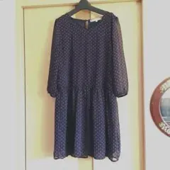 新品＊ピンクアドベ＊ドット柄のシフォンワンピースチュニック＊Mのサムネイル