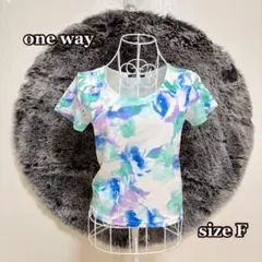 one waマーブル柄　半袖カットソー（F）派手柄　ギャル　ピチTシャツのサムネイル