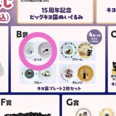 キヨ猫プレート2枚セット(ピンク) キヨ猫くじB賞 おまけ付き