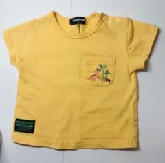kladskap(クレードスコープ)恐竜刺繍Tシャツ イエロー80サイズ