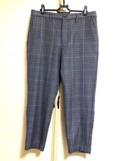 ☆GUジーユー☆超美品♪スタイルアップ♪ウール調グレンチェックイージーパンツL☆